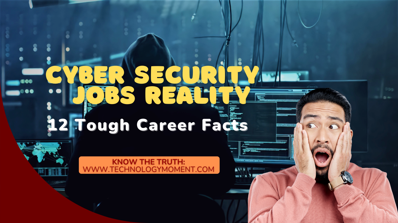 A cybersecurity professional working late at multiple monitors displaying code, security alerts, and threat dashboards, representing the real challenges, stress, and competitive nature of modern cyber security jobs .