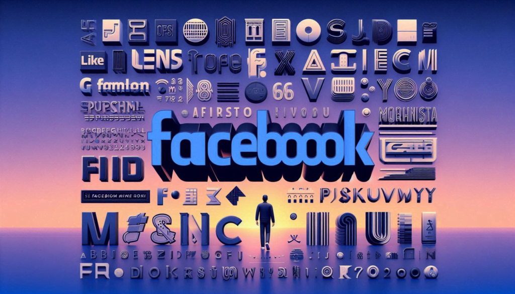 Image showcasing various Facebook fonts and typographic styles.