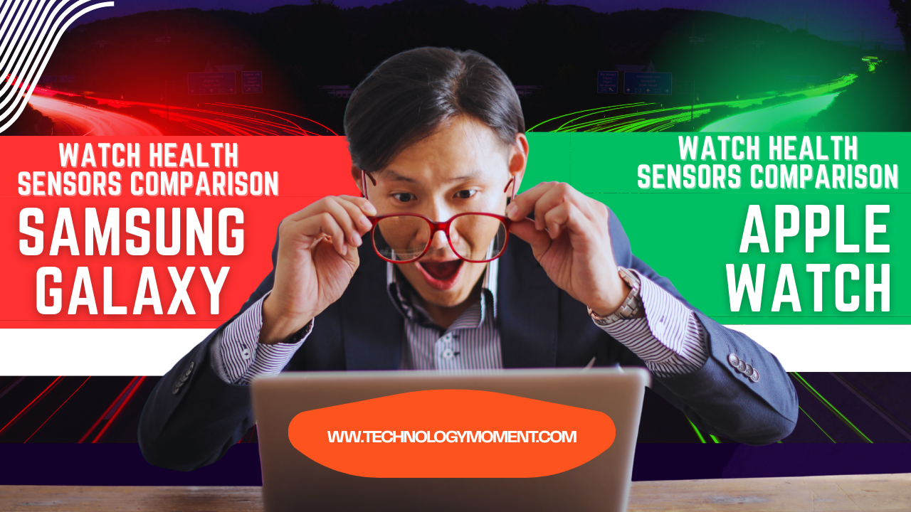 Apple vs Samsung Galaxy Watch health sensors comparison, showing heart rate, ECG, SpO2, sleep tracking, and fitness accuracy differences