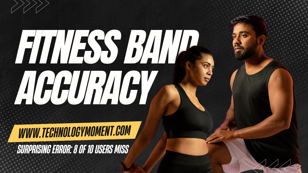 Fitness band accuracy showing incorrect heart rate and step count data on a smartwatch worn on a user’s wrist during a workout