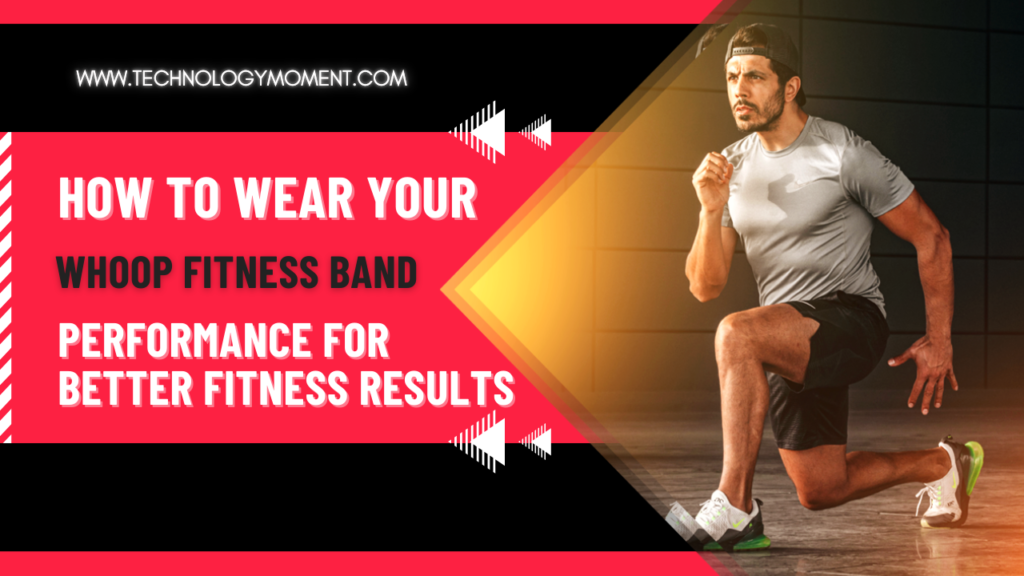 Person wearing a Whoop fitness band correctly on the wrist to track sleep, recovery, heart rate, and workout performance for better fitness results.