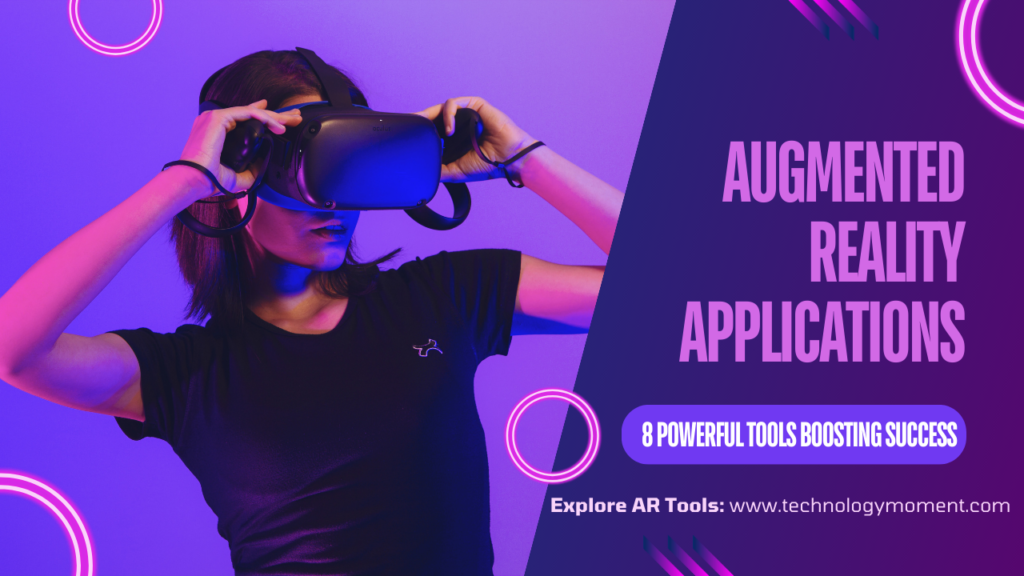 Augmented reality applications showcasing virtual tools enhancing education, healthcare, retail, marketing, and business success through immersive AR technology