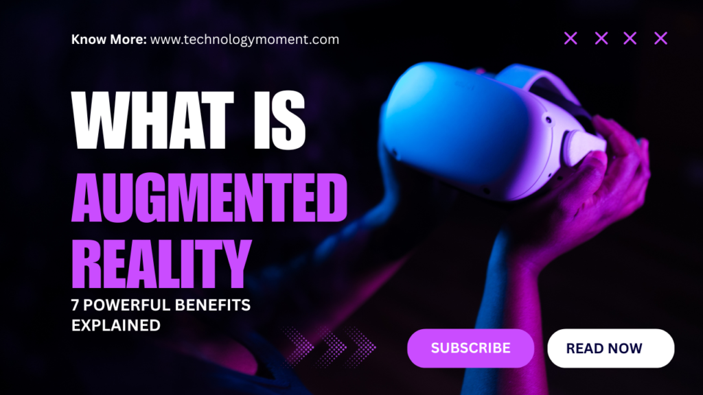 What is augmented reality explained with real-world examples showing AR technology overlays in education, healthcare, shopping, and mobile applications.