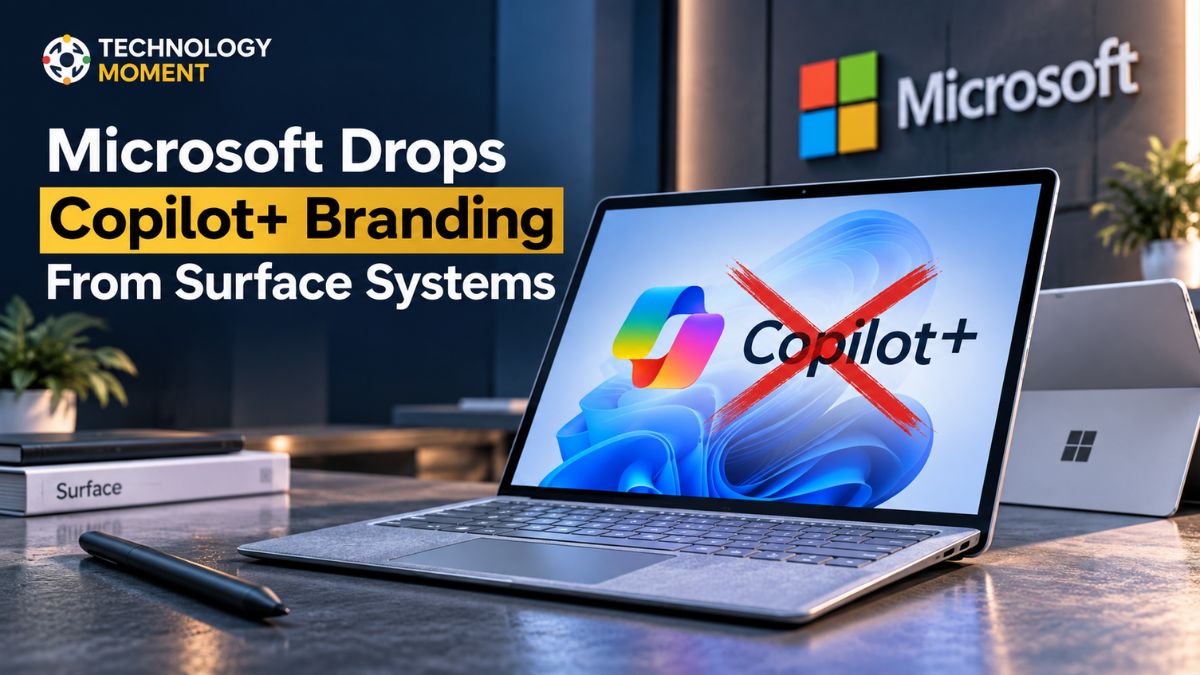 Microsoft drops Copilot+ branding from Surface systems, highlighting a shift in how Microsoft presents AI-powered Surface devices.