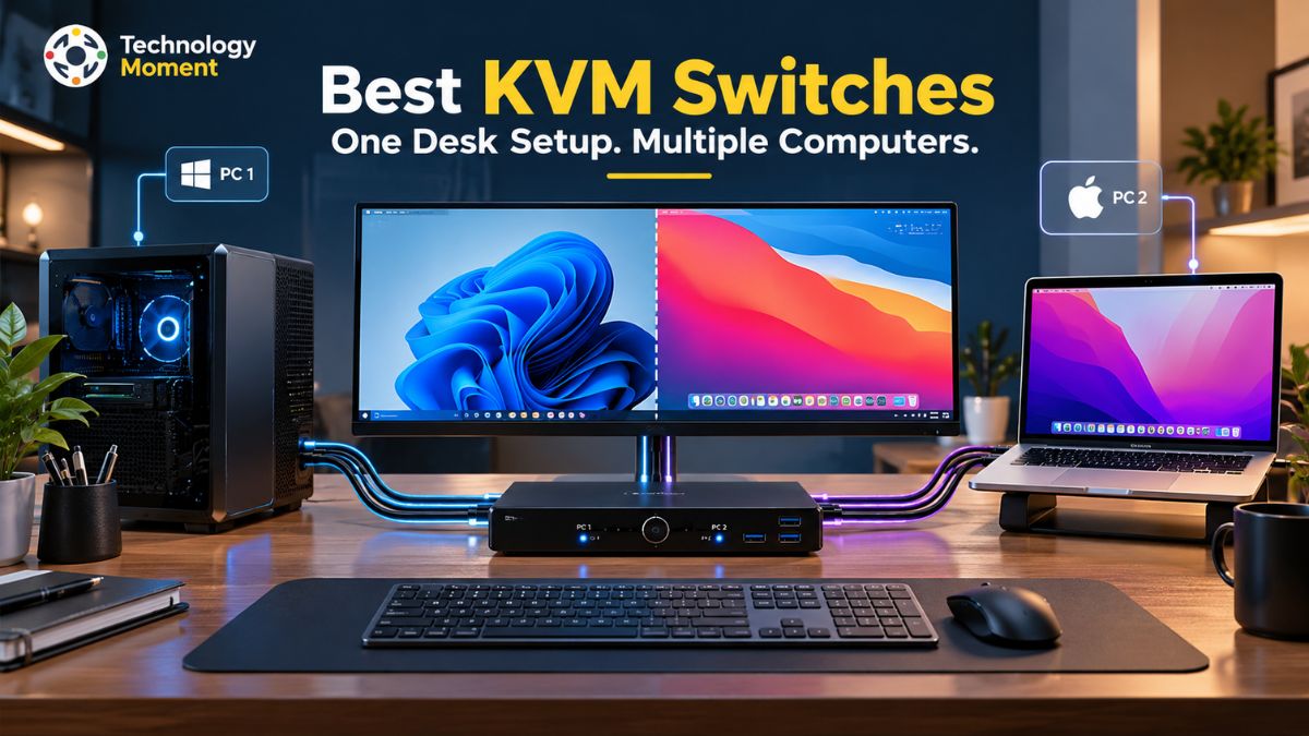 Best KVM Switches for controlling multiple computers with one keyboard, mouse, and monitor.