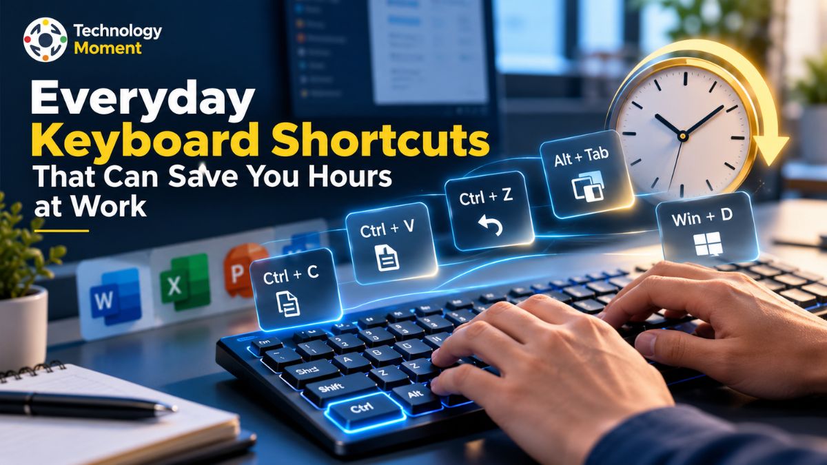 Everyday Keyboard Shortcuts for improving workplace productivity and completing tasks faster.