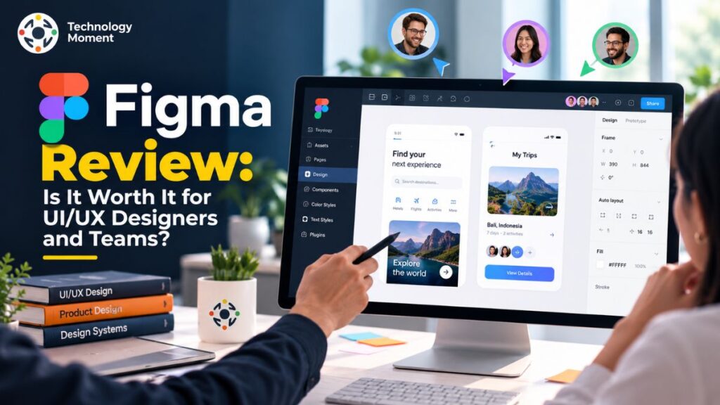 Figma Review of the design interface for UI/UX designers and collaborative design teams.