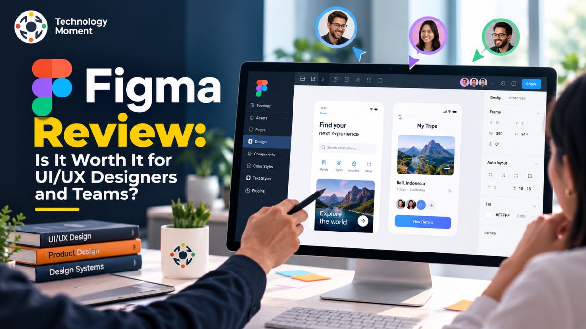 Figma Review of the design interface for UI/UX designers and collaborative design teams.