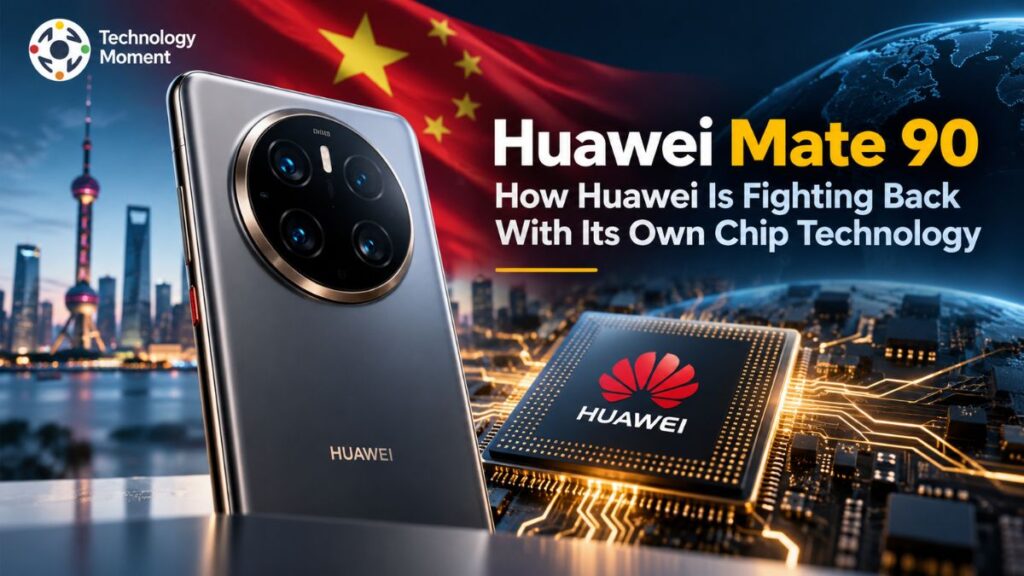 Huawei Mate 90 Launch featuring Huawei’s own chip technology and a premium smartphone technology concept.