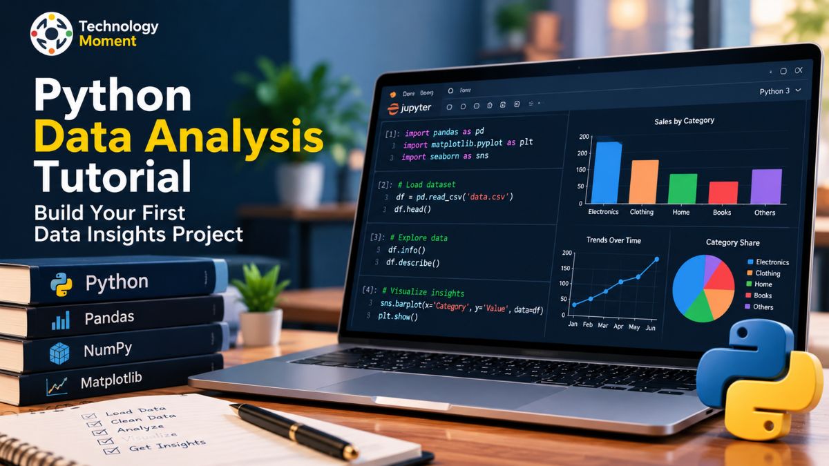 Python Data Analysis project with code, data visualization charts, and insights dashboard.