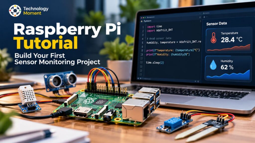 Raspberry Pi Sensor monitoring project with connected sensors for real-time data collection.