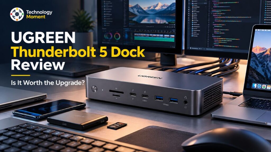 UGREEN Thunderbolt 5 Dock Review showing a high-performance docking station for desktop connectivity and multi-device setups.