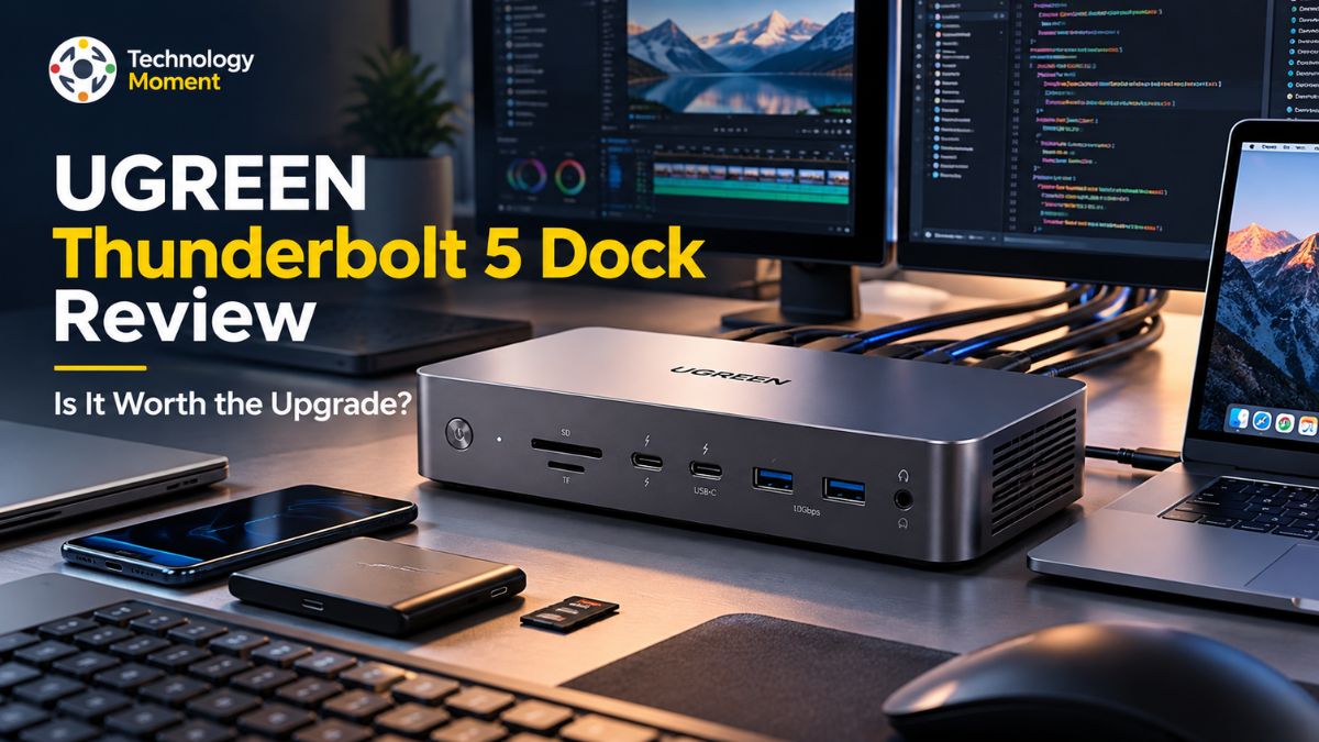 UGREEN Thunderbolt 5 Dock Review showing a high-performance docking station for desktop connectivity and multi-device setups.